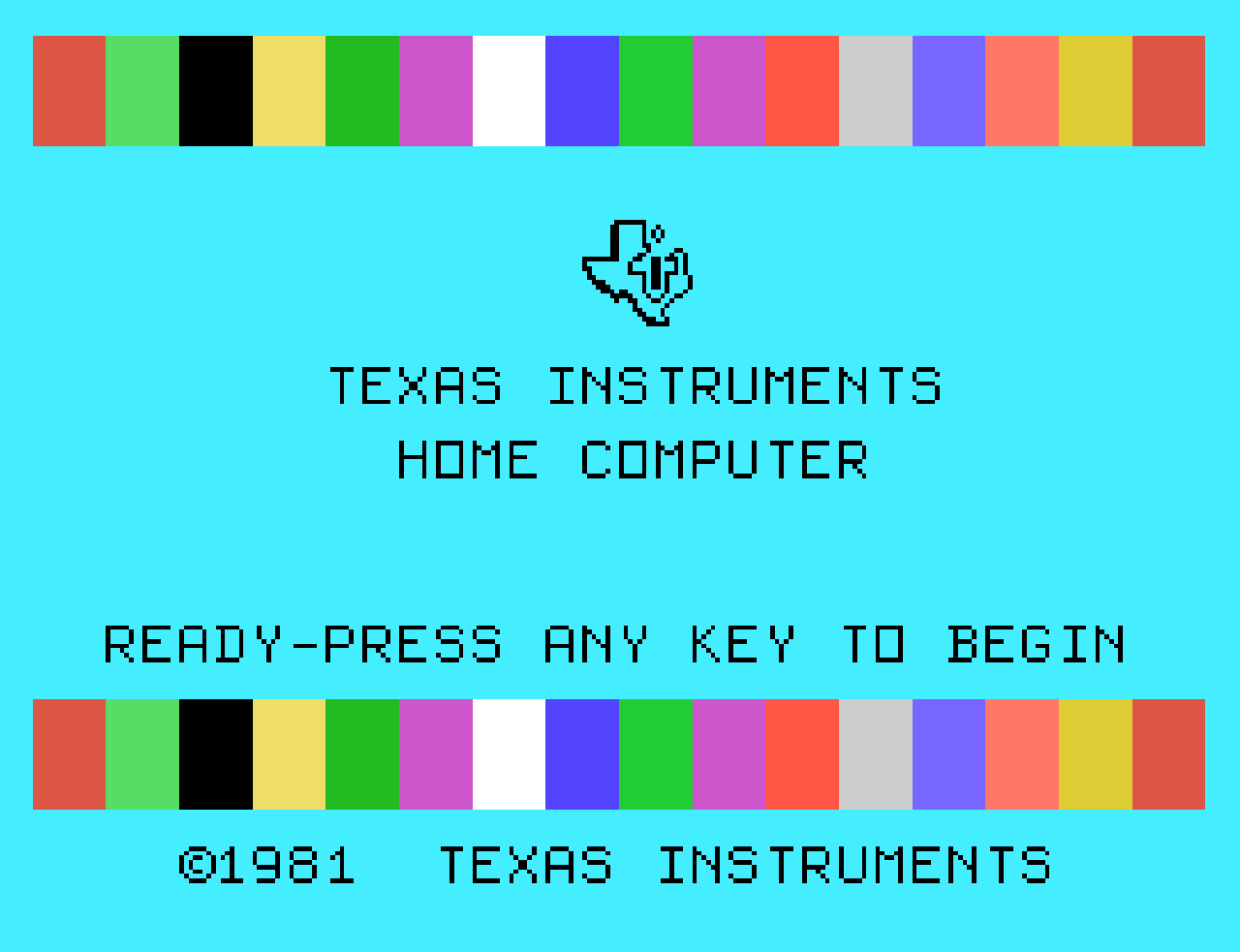 TI-99/4A Start Screen